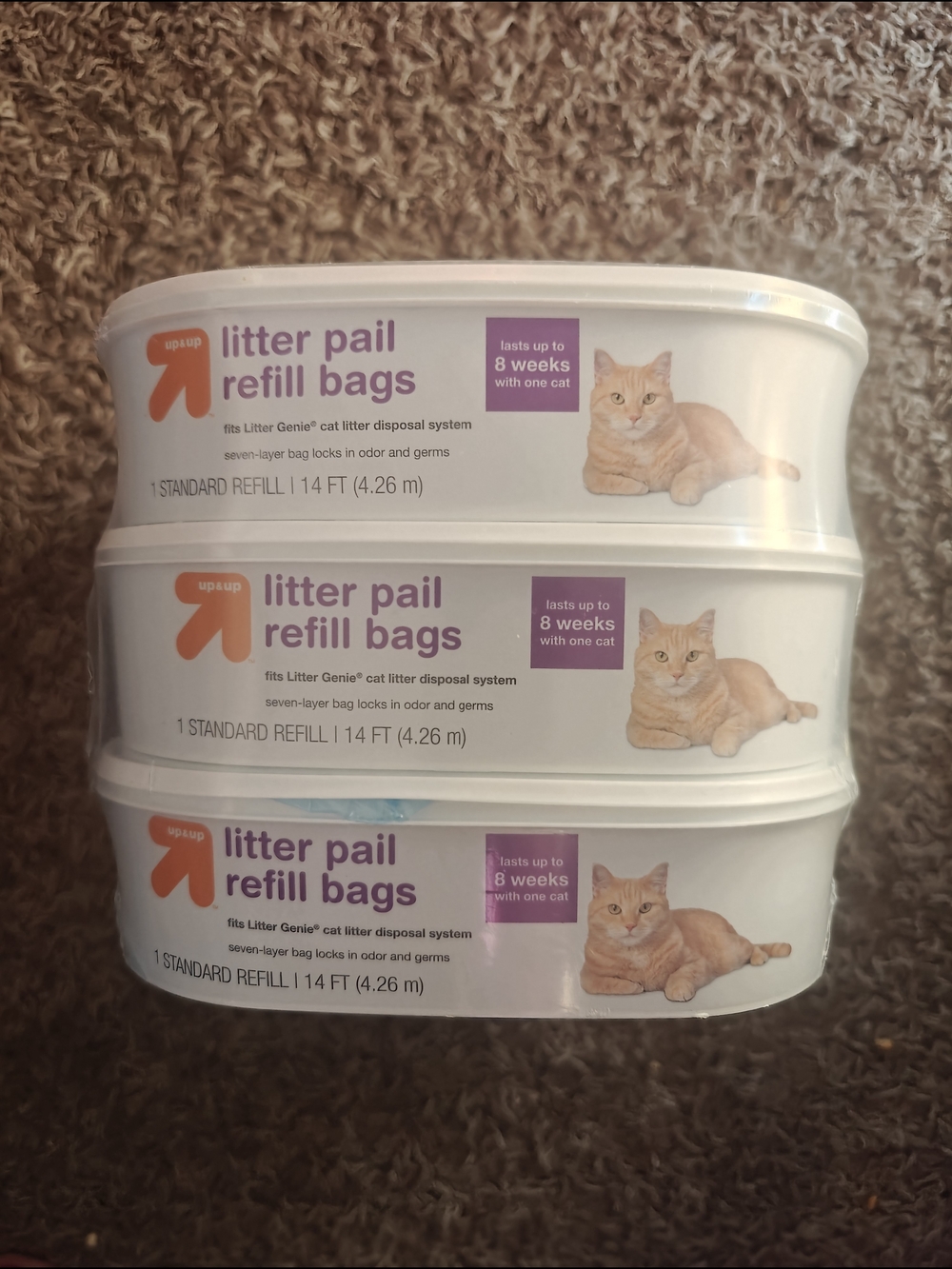 Target Litter Pail Storage Bags Container with White Lid and Blue Tabs